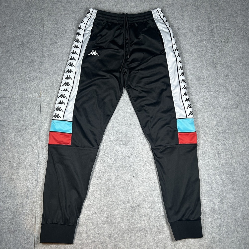 Vintage Kappa 222 Banda Sweatpants Mens LARGE(30x30) Black Y2K Track Pants Taped